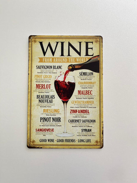 PLAQUE MÉTAL GOOD WINE 30X20 CM - PLAQUE DECORATIVE (8905376203092)