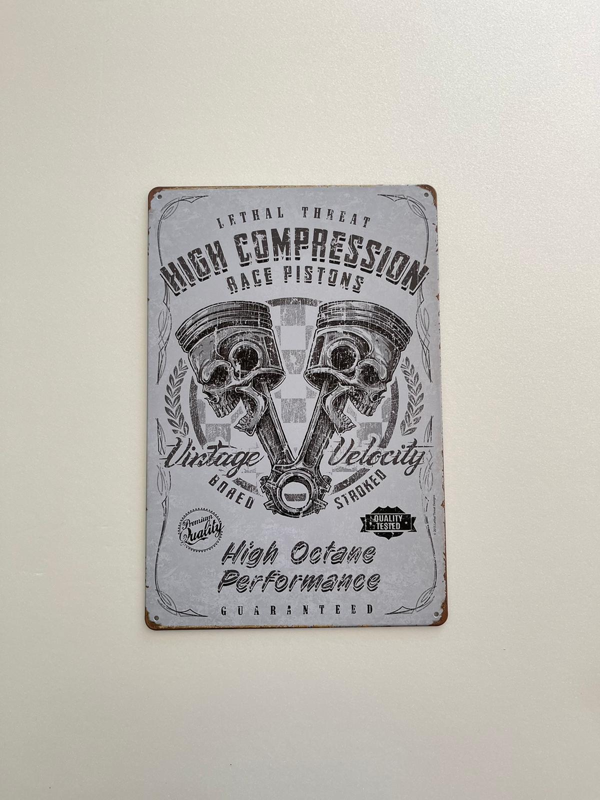 PLAQUE MÉTAL COMPRESSION 30X20 CM - PLAQUE DECORATIVE