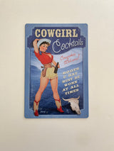 PLAQUE MÉTAL COWGIRL 30X20 CM - PLAQUE DECORATIVE (8905371320660)