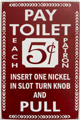 PLAQUE MÉTAL TOILET 30X20 CM - PLAQUE DECORATIVE (8905362211156)