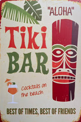 PLAQUE MÉTAL TIKI 30X20 CM - PLAQUE DECORATIVE