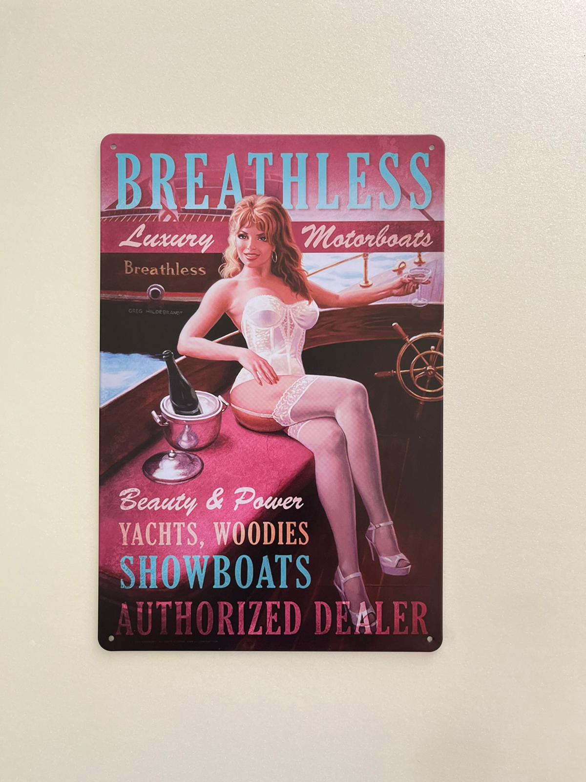 PLAQUE MÉTAL BREATHLESS 30X20 CM - PLAQUE DECORATIVE