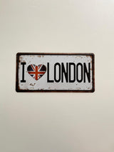 PLAQUE MÉTAL I LOVE LONDON 15x30 CM - PLAQUE DECORATIVE (8905359917396)