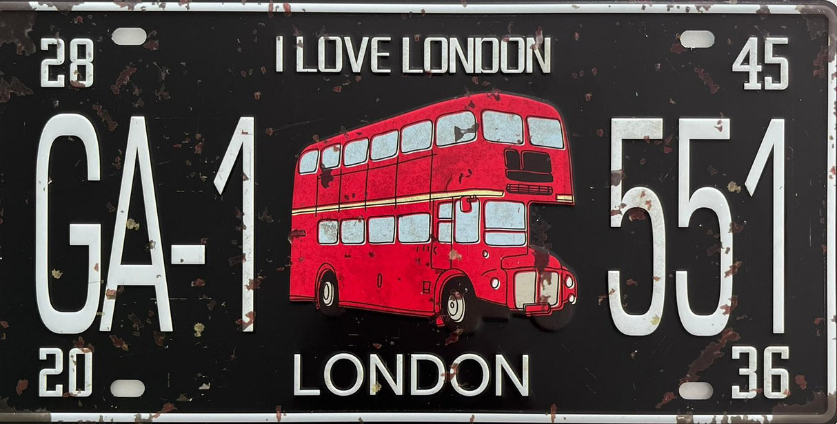 PLAQUE MÉTAL LONDRES 15x30 CM - PLAQUE DECORATIVE