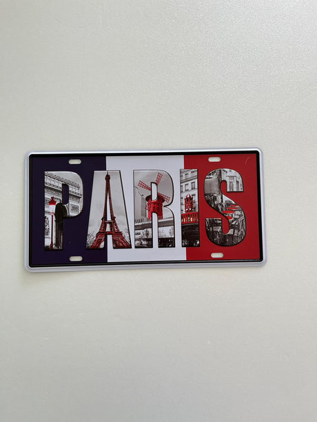 PLAQUE MÉTAL PARIS 15x30 CM - PLAQUE DECORATIVE (8905360179540)