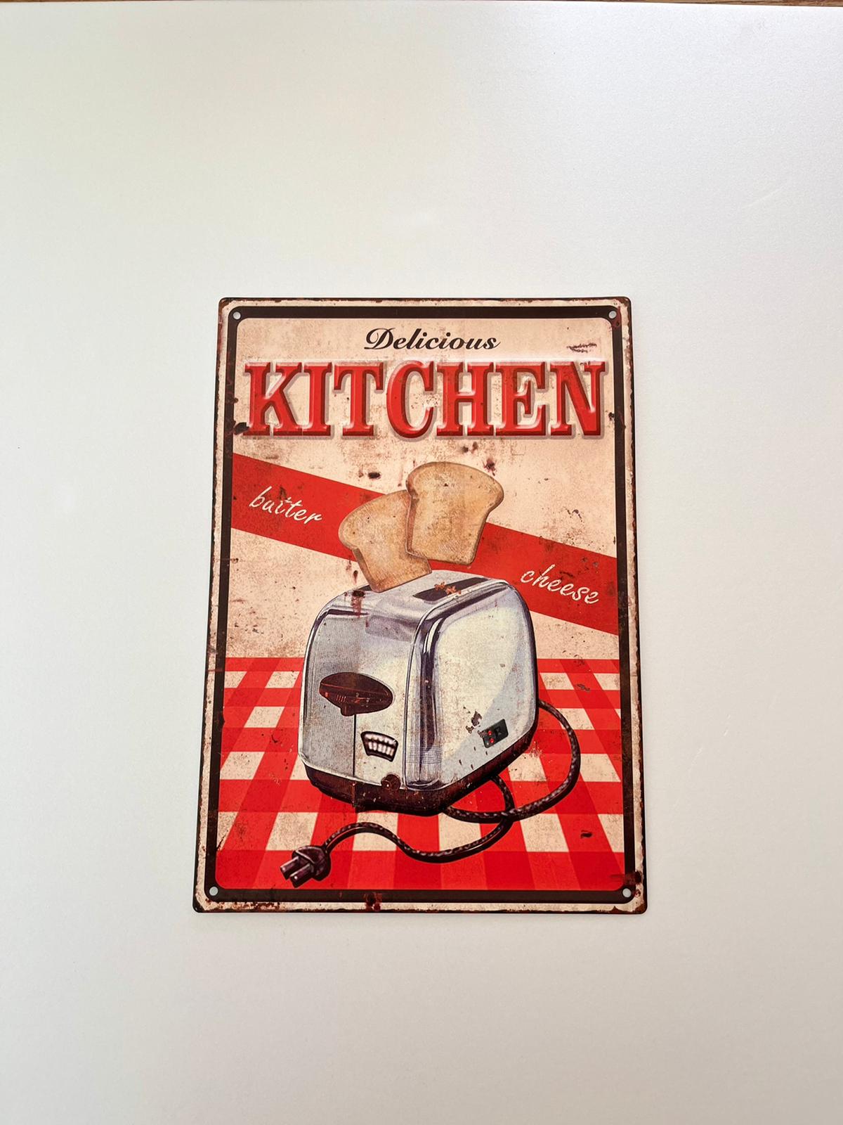 PLAQUE MÉTAL KITCHEN 30X40 CM - PLAQUE DECORATIVE (8904714551636)