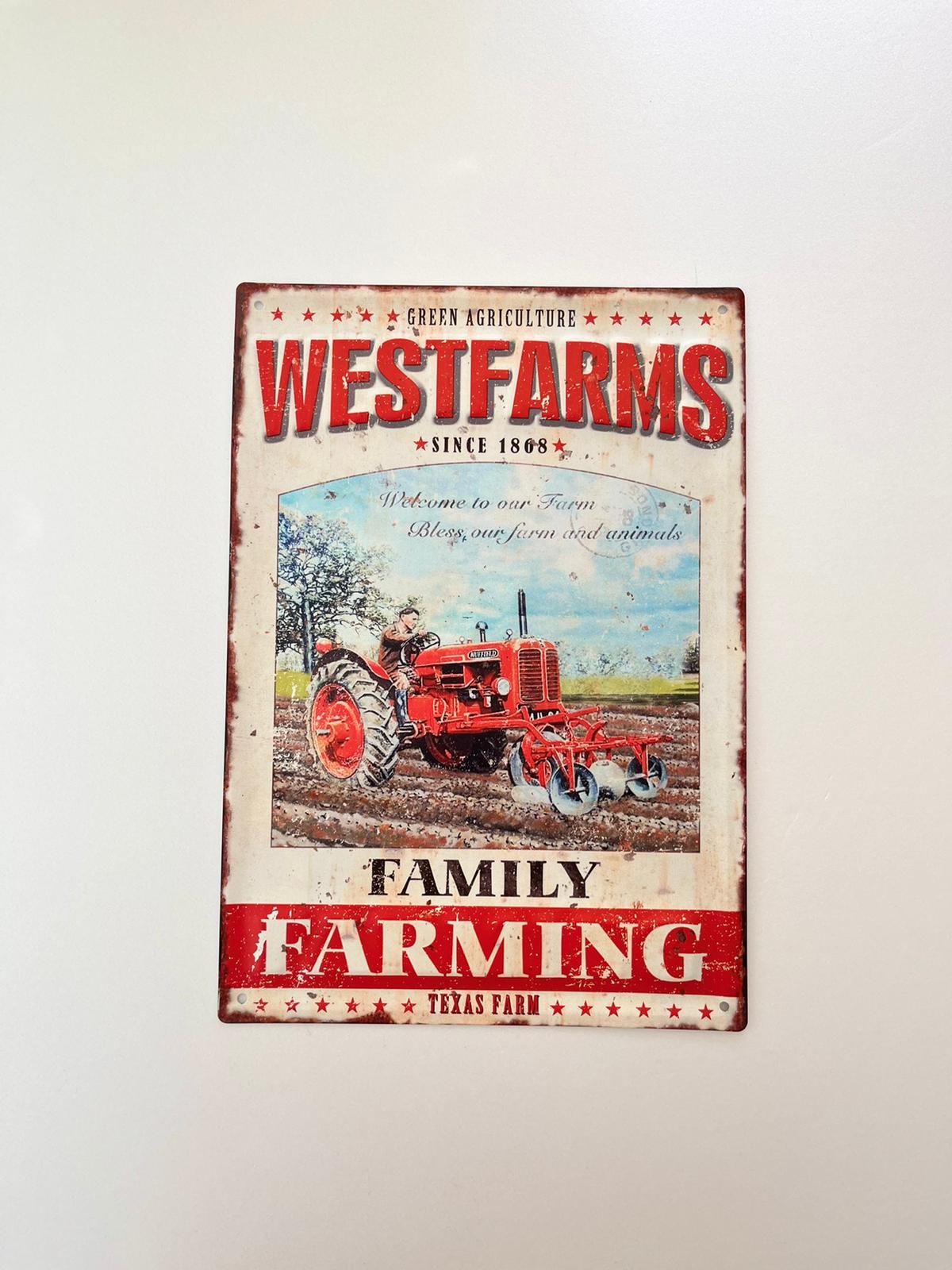 PLAQUE MÉTAL WESTFARMS 30X40 CM - PLAQUE DECORATIVE (8904715043156)