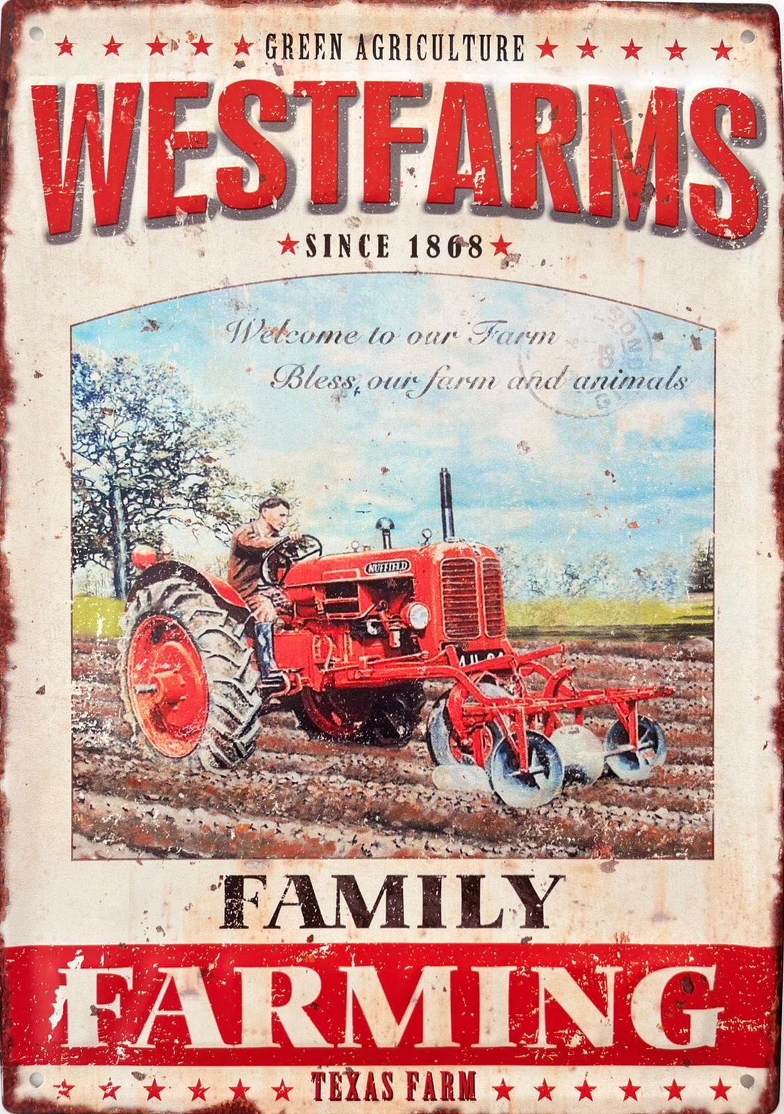 PLAQUE MÉTAL WESTFARMS 30X40 CM - PLAQUE DECORATIVE (8904715043156)