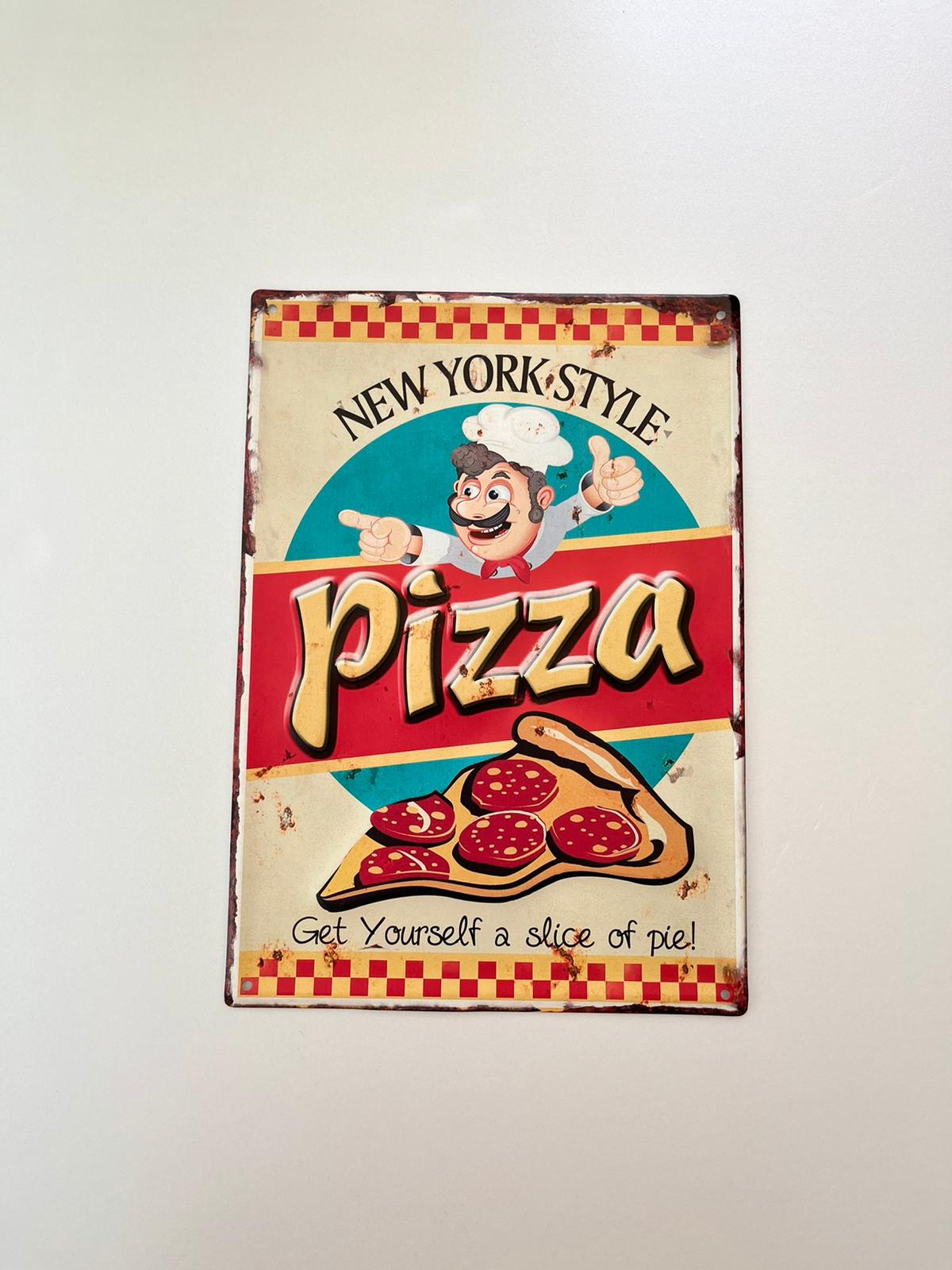 PLAQUE MÉTAL PIZZA 30X40 CM - PLAQUE DECORATIVE (8904714486100)