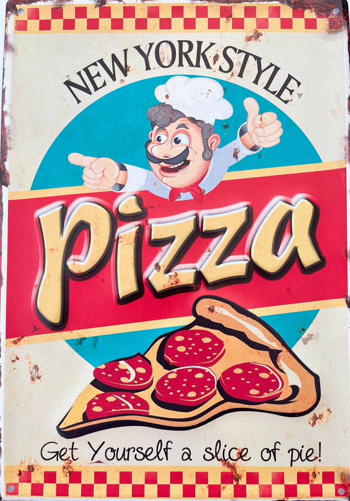 PLAQUE MÉTAL PIZZA 30X40 CM - PLAQUE DECORATIVE (8904714486100)