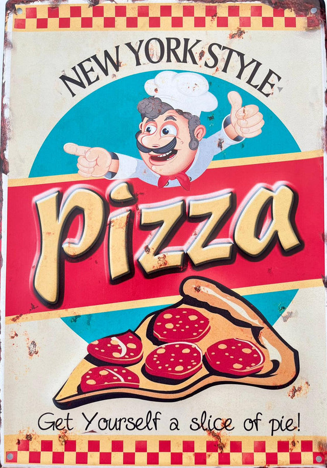 PLAQUE MÉTAL PIZZA 30X40 CM - PLAQUE DECORATIVE (8904714486100)