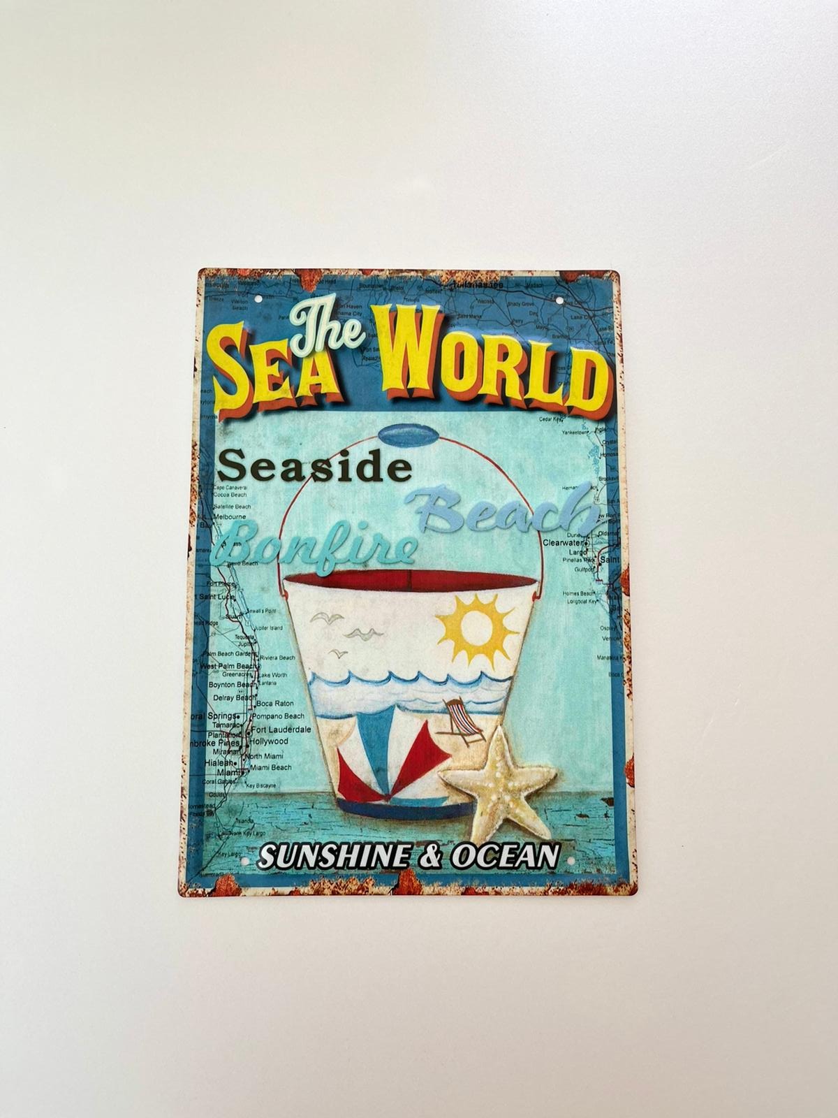 PLAQUE MÉTAL SEA WORLD 30X40 CM - PLAQUE DECORATIVE (8904715829588)