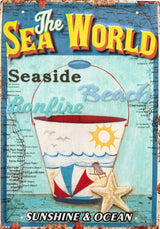 PLAQUE MÉTAL SEA WORLD 30X40 CM - PLAQUE DECORATIVE (8904715829588)