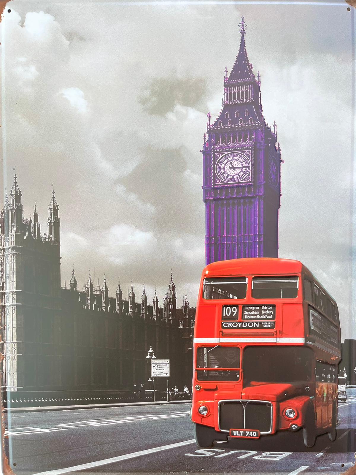 PLAQUE MÉTAL BIG BEN 30X40 CM - PLAQUE DECORATIVE (8904715239764)