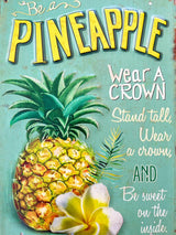 PLAQUE MÉTAL ANANAS 30X40 CM - PLAQUE DECORATIVE (8904714715476)