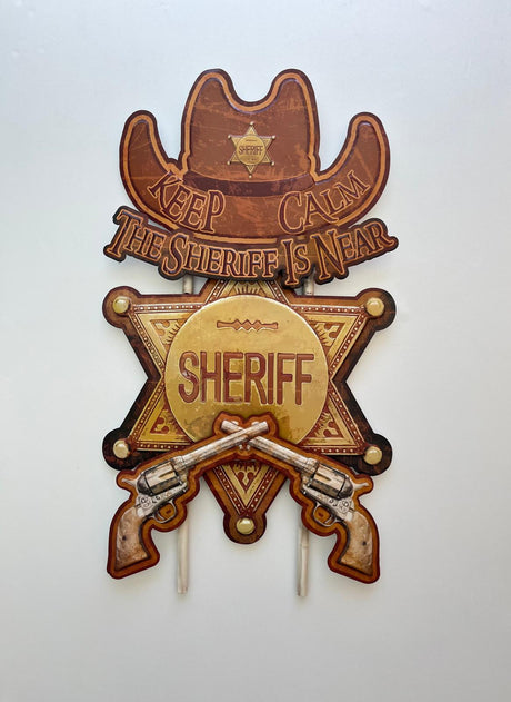 PANNEAU 3D MÉTAL SHERIFF 75x45 CM - PANNEAU DECO (8904706654548)