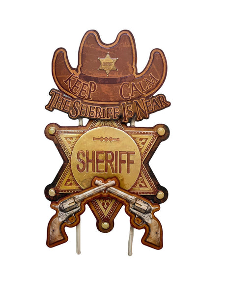 PANNEAU 3D MÉTAL SHERIFF 75x45 CM - PANNEAU DECO (8904706654548)