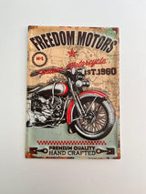 PLAQUE MÉTAL FREEDOM MOTORS 30X40 CM - PLAQUE DECORATIVE (8904718123348)