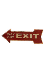 PLAQUE FLECHE MÉTAL WAY OUT 45x15 CM - PLAQUE DECORATIVE (8904704885076)