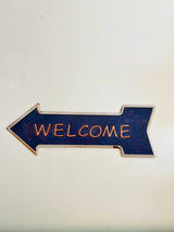 PLAQUE FLECHE MÉTAL BIENVENUE 45x15 CM - PLAQUE DECORATIVE (8904705081684)