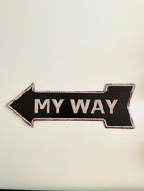 PLAQUE FLECHE MÉTAL MY WAY 45x15 CM - PLAQUE DECORATIVE (8904705343828)