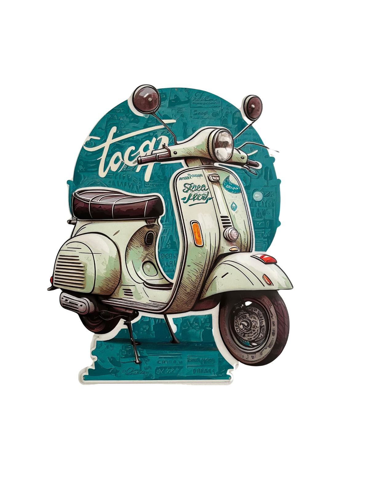 PLAQUE 3D MÉTAL SCOOT 45x40 CM - PLAQUE DECO (8904707047764)