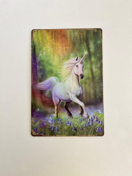 PLAQUE MÉTAL LICORNE 30X20 CM - PLAQUE DECORATIVE (8905338814804)