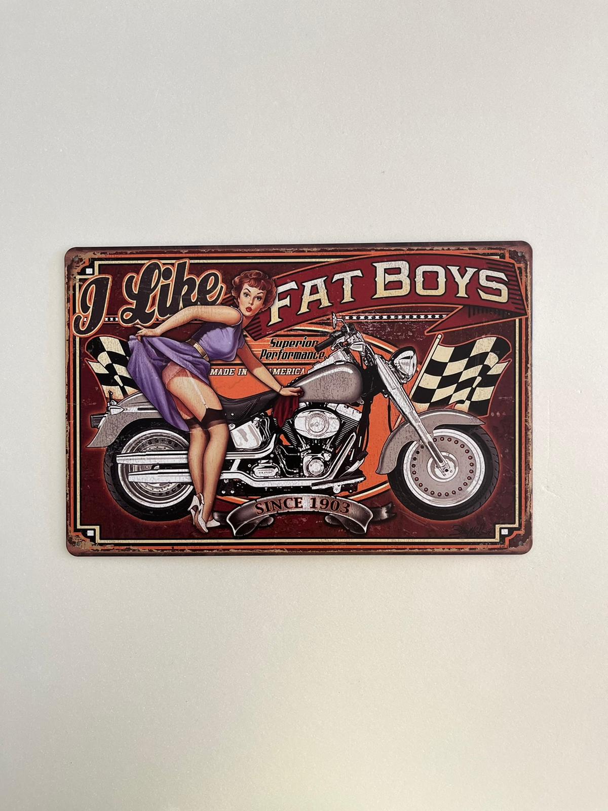 PLAQUE MÉTAL FAT BOYS 30X20 CM - PLAQUE DECORATIVE