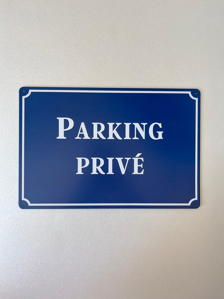 PLAQUE MÉTAL PARKING PRIVÉ 30X20 CM - PLAQUE DECORATIVE (8905333145940)