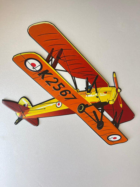 PLAQUE 3D MÉTAL AVION ORANGE 45x50CM - PLAQUE 3D DECO MURAL (8904710881620)