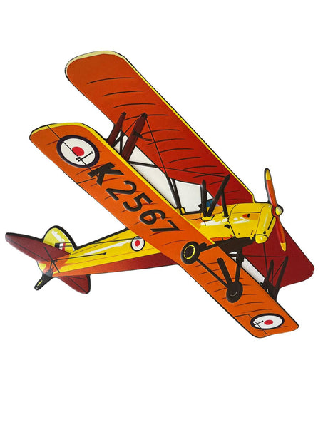 PLAQUE 3D MÉTAL AVION ORANGE 45x50CM - PLAQUE 3D DECO MURAL (8904710881620)