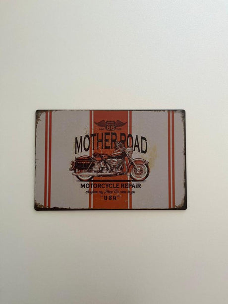 PLAQUE MÉTAL MOTHER ROAD 30X20 CM - PLAQUE DECORATIVE (8905383248212)