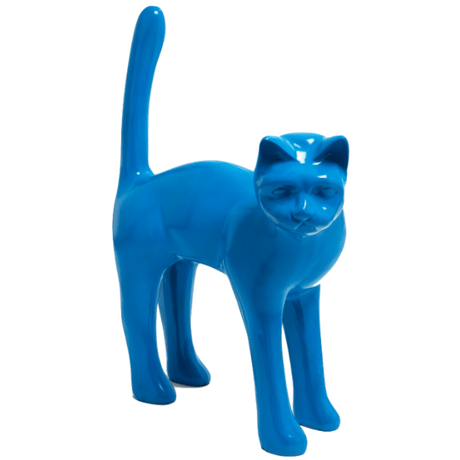 Statue Chat Animaux Resine - 105cm - Bleu - ANIMAUX-RESINE.FR (8904752070996)