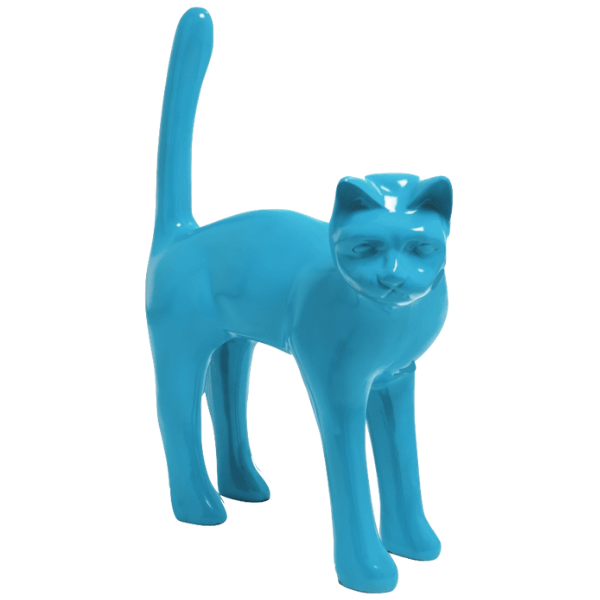 Statue Chat Animaux Resine - 105cm - Bleu Ciel - ANIMAUX-RESINE.FR (8904752038228)