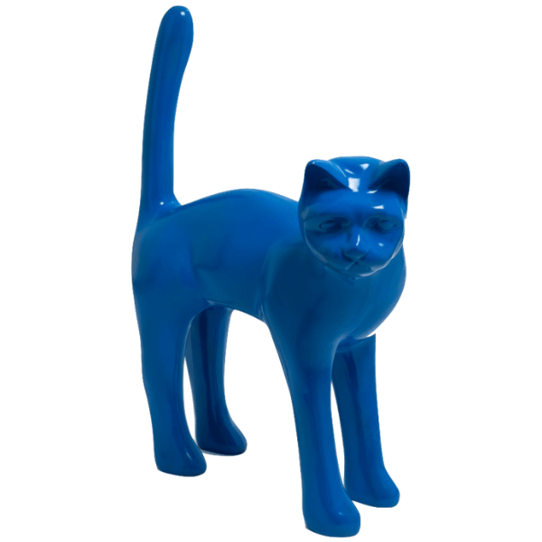 Statue Chat Animaux Resine - 105cm - Bleu Nuit - ANIMAUX-RESINE.FR (8904752005460)