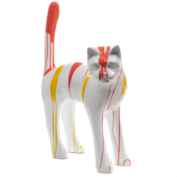 Statue Chat Animaux Resine - 105cm - Coulure Jaune Orange - ANIMAUX-RESINE.FR (8904751055188)