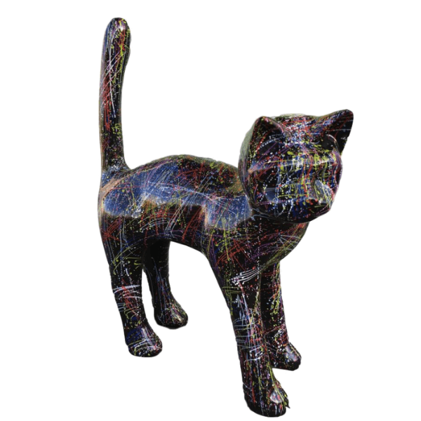 Statue Chat Animaux Resine - 105cm - Graffiti Noir - ANIMAUX-RESINE.FR (8904750432596)