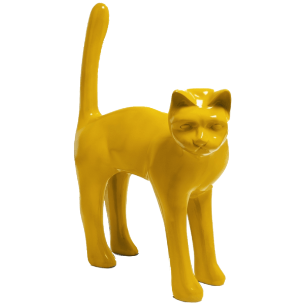 Statue Chat Animaux Resine - 105cm - Jaune - ANIMAUX-RESINE.FR (8904751907156)