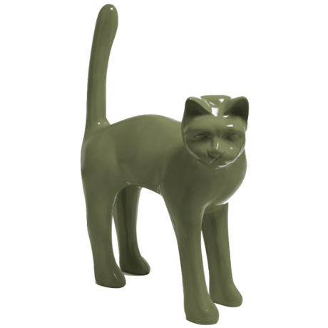 Statue Chat Animaux Resine - 105cm - Vert Kaki - ANIMAUX-RESINE.FR (8904751317332)