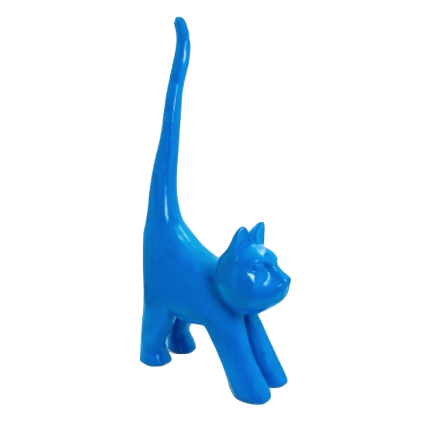 Statue Chat Animaux Resine - 205cm - Bleu - ANIMAUX-RESINE.FR