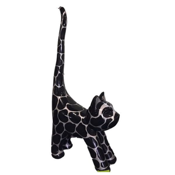 Statue Chat Animaux Resine - 205cm - Ecaille Argentée - ANIMAUX-RESINE.FR (8904762655060)