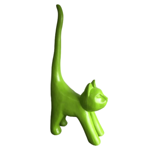 Statue Chat Animaux Resine - 205cm - Vert Pomme - ANIMAUX-RESINE.FR