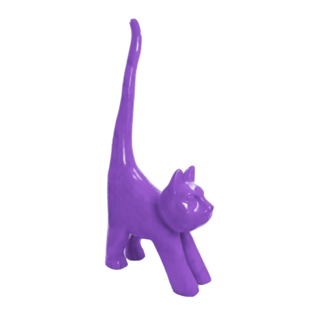 Statue Chat Animaux Resine - 205cm - Violet - ANIMAUX-RESINE.FR