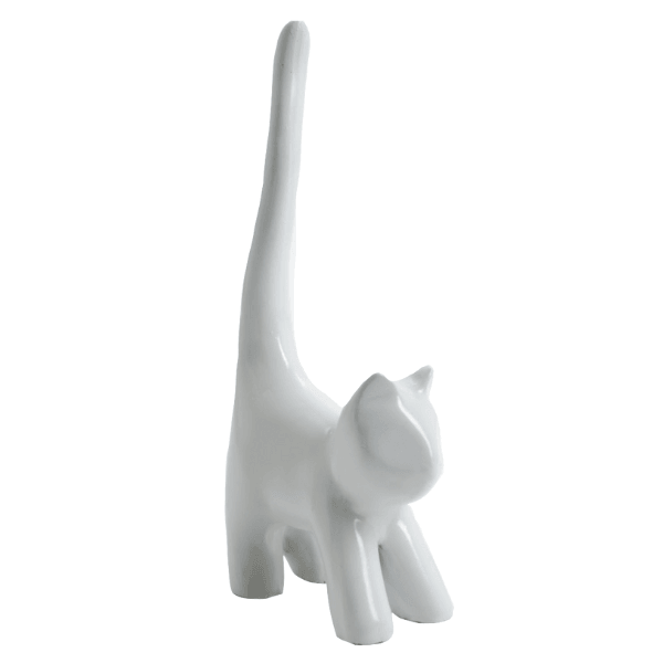 Statue Chat Animaux Resine - 30cm - Blanc - ANIMAUX-RESINE.FR (8904758362452)