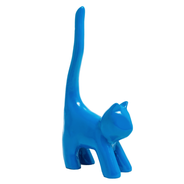 Statue Chat Animaux Resine - 30cm - Bleu - ANIMAUX-RESINE.FR (8904758231380)