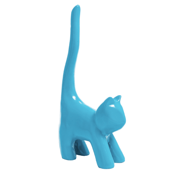 Statue Chat Animaux Resine - 30cm - Bleu Ciel - ANIMAUX-RESINE.FR (8904758067540)