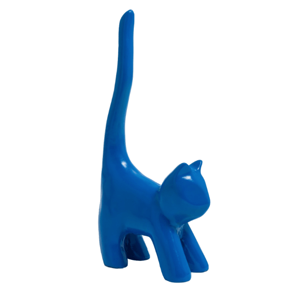 Statue Chat Animaux Resine - 30cm - Bleu Nuit - ANIMAUX-RESINE.FR (8904758198612)