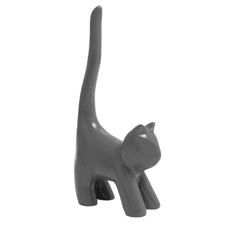 Statue Chat Animaux Resine - 30cm - Gris - ANIMAUX-RESINE.FR (8904757412180)