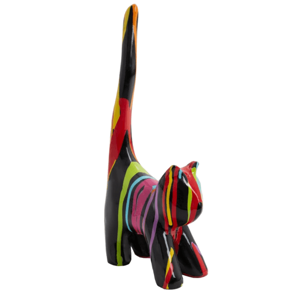 Statue Chat Animaux Resine - 30cm - Multi Coulure Noir - ANIMAUX-RESINE.FR (8904758559060)