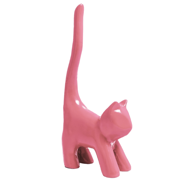 Statue Chat Animaux Resine - 30cm - Rose Clair - ANIMAUX-RESINE.FR (8904757707092)